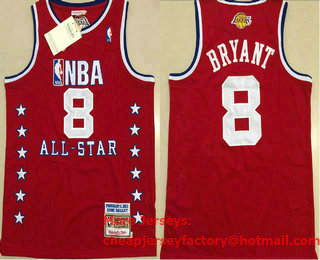 NBA 2003 All-Star #8 Michael Jordan Red Hardwood Classics Soul AU Throwback Jersey