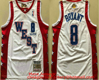 NBA 2004 All-Star #8 Kobe Bryant White Hardwood Classics Soul Swingman Throwback Jersey