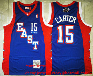 NBA 2004 All-Star Toronto Raptors #15 Vince Carter Blue Hardwood Classics Soul Swingman Throwback Jersey