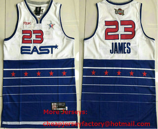 NBA 2006 All-Star #23 LeBron James White Blue Hardwood Classics Soul AU Throwback Jersey