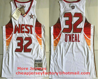 NBA 2009 All-Star Orlando Magic #32 Shaquille O'neal White Hardwood Classics Soul AU Throwback Jersey