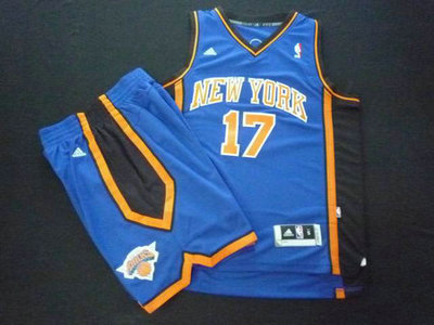 New York Knicks 17 Jeremy Lin blue Basketball Suit