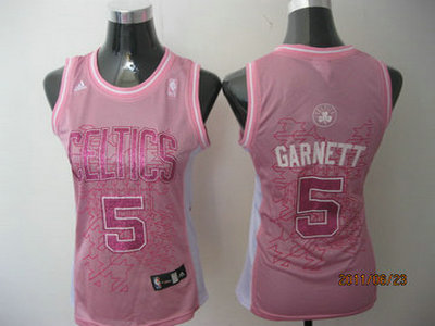 NBA women Boston Celtics 5 Garnett pink jerseys