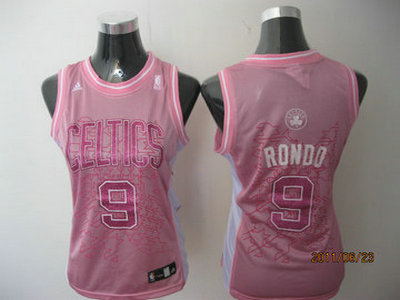 NBA women Boston Celtics 9 rondo pink jerseys