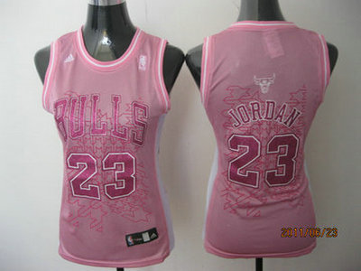 NBA women Chicago Bulls 23 Jordan pink jerseys