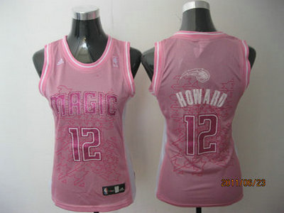 NBA women Orlando Magic 12 Howard pink jerseys