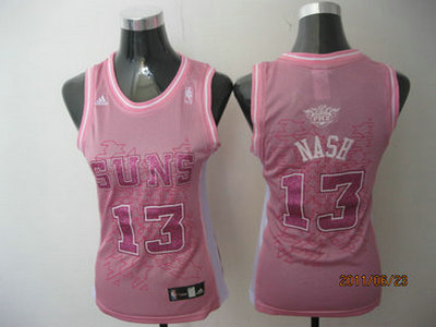 NBA women Phoenix Suns 13 Nash pink jerseys