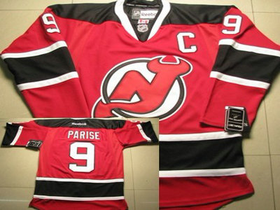 New Jersey Devils 9 Zach Parise Red With Black C Patch Jersey