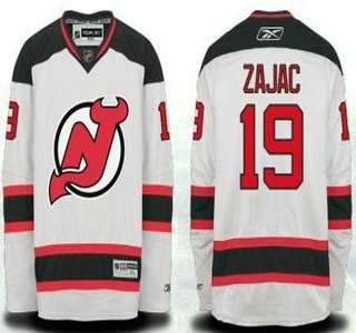 New Jersey Devils 19 Travis Zajac White Jersey
