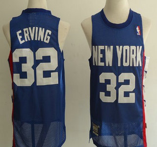 New Jersey Nets #32 Julius Erving Blue Hardwood Classics Soul Swingman Throwback Jersey