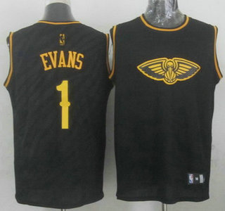New Orleans Pelicans #1 Tyreke Evans Revolution 30 Swingman 2014 Black With Gold Jersey