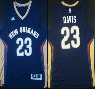 New Orleans Pelicans #23 Anthony Davis Revolution 30 Swingman 2014 New Navy Blue Jersey