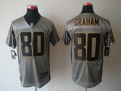 New Orleans Saints 80 Jimmy Graham Grey Shadow 2012 Nike NFL Elite Jersey