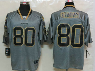 New Orleans Saints 80 Jimmy Graham Lights Out Grey Elite Jersey