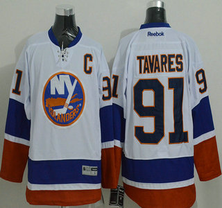 New York Islanders #91 John Tavares White Jersey