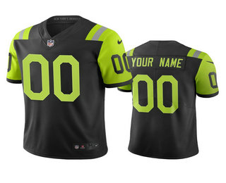 New York Jets Custom Black Green City Edition Vapor Limited Jersey