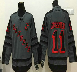 New York Rangers #11 Mark Messier Charcoal Gray Jersey