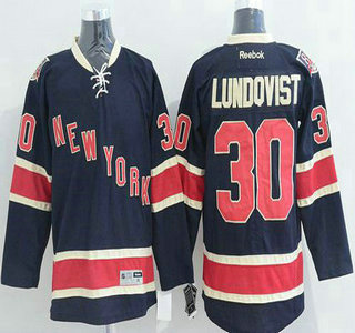 New York Rangers #30 Henrik Lundqvist Stitched Dark Blue 85TH Third Jersey