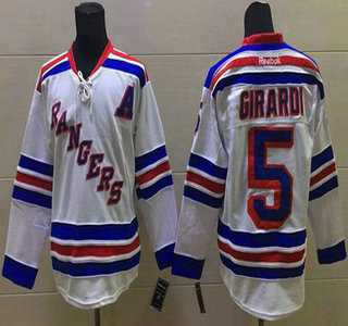 New York Rangers #5 Dan Girardi White Jersey