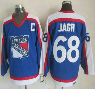 New York Rangers #68 Jaromir Jagr Light Blue With White Throwback CCM Jersey