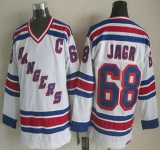 New York Rangers #68 Jaromir Jagr White Throwback CCM Jersey