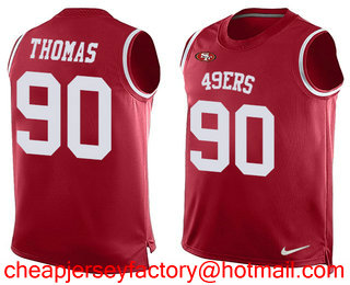 Nike 49ers #90 Solomon Thomas Red Team Color Men's Stitched NFL Limited Tank Top Jersey