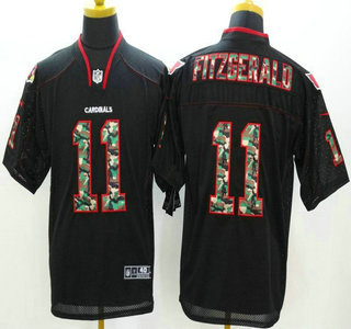 Nike Arizona Cardinals #11 Larry Fitzgerald Black With Camo Elite Jersey
