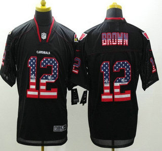 Nike Arizona Cardinals #12 John Brown 2014 USA Flag Fashion Black Elite Jersey