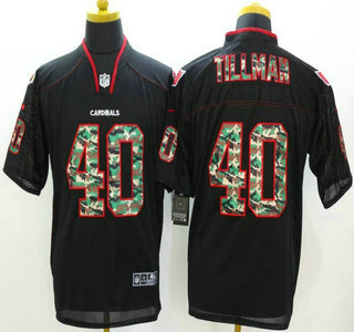 Nike Arizona Cardinals #40 Pat Tillman Black With Camo Elite Jersey