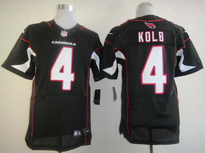 Nike Arizona Cardinals 4 Kevin Kolb Black Elite Jerseys