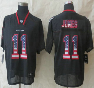 Nike Atlanta Falcons #11 Julio Jones 2014 USA Flag Fashion Black Elite Jersey