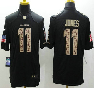 Nike Atlanta Falcons #11 Julio Jones Salute to Service Black Limited Jersey