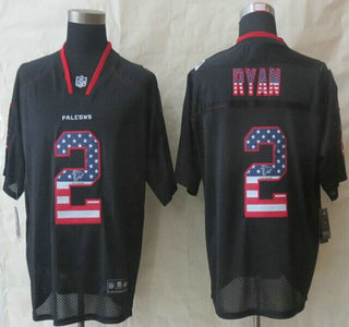 Nike Atlanta Falcons #2 Matt Ryan 2014 USA Flag Fashion Black Elite Jersey