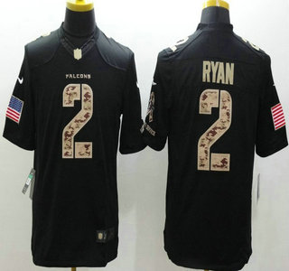 Nike Atlanta Falcons #2 Matt Ryan Salute to Service Black Limited Jersey