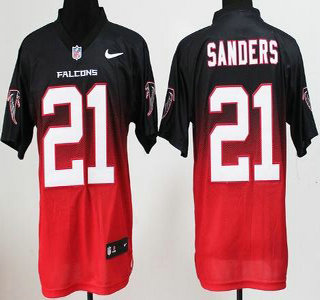 Nike Atlanta Falcons #21 Deion Sanders Red With Gold Drift Fashion II Elite NFL Jersey