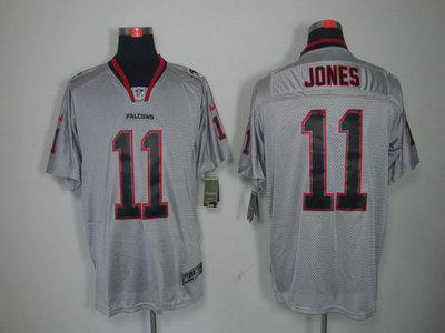 Nike Atlanta Falcons 11 Julio Jones Lights Out Black Name Grey Elite Jerseys