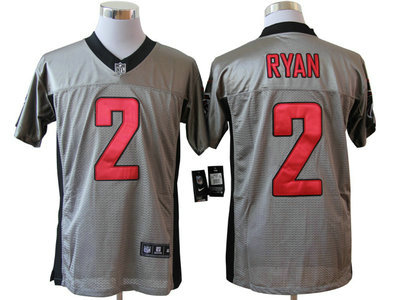 Nike Atlanta Falcons 2 Matt Ryan Grey Shadow Elite Jersey