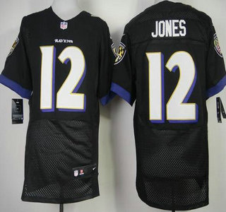 Nike Baltimore Ravens #12 Jacoby Jones Black 2013 NFL Elite Jersey