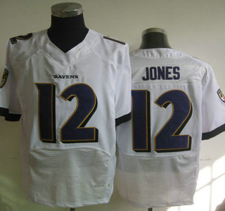 Nike Baltimore Ravens #12 Jacoby Jones White 2013 New Style Elite Jersey