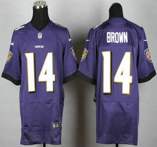 Nike Baltimore Ravens #14 Marlon Brown 2013 Purple Elite Jersey