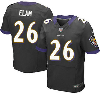 Nike Baltimore Ravens #26 Matt Elam Elite Black Jersey