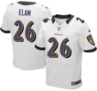 Nike Baltimore Ravens #26 Matt Elam Elite White Jersey
