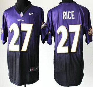 Nike Baltimore Ravens #27 Ray Rice Drift Fashion II Purple With Black 2013 Elite Jersey