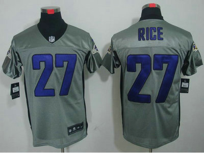 Nike Baltimore Ravens #27 Ray Rice Grey Shadow Jerseys