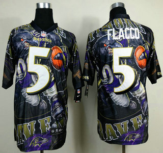 Nike Baltimore Ravens #5 Joe Flacco 2014 Fanatic Fashion Elite Jersey