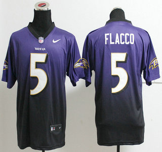 Nike Baltimore Ravens #5 Joe Flacco Drift Fashion II Purple With Black 2013 Elite Jersey