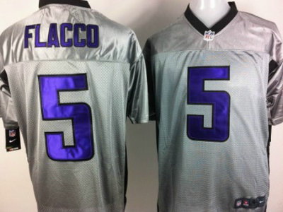 Nike Baltimore Ravens 5 Joe Flacco Gray Elite Jersey