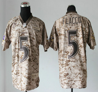 Nike Baltimore Ravens #5 Joe Flacco US.Mccuu 2013 Camo Elite Jersey