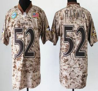 Nike Baltimore Ravens #52 Ray Lewis Salute to Service Digital Camo Elite Jersey