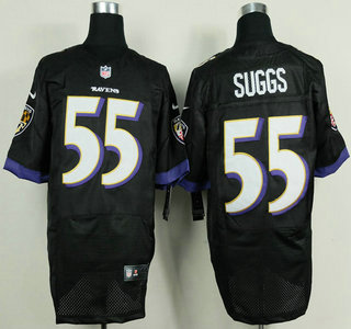 Nike Baltimore Ravens #55 Terrell Suggs 2013 Black Elite Jersey